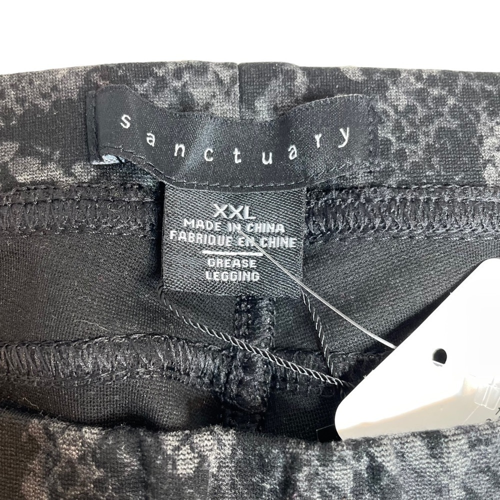 Sanctuary Grease Leggings Black Grey Snake Print Size XXL New - Picture 6 of 8